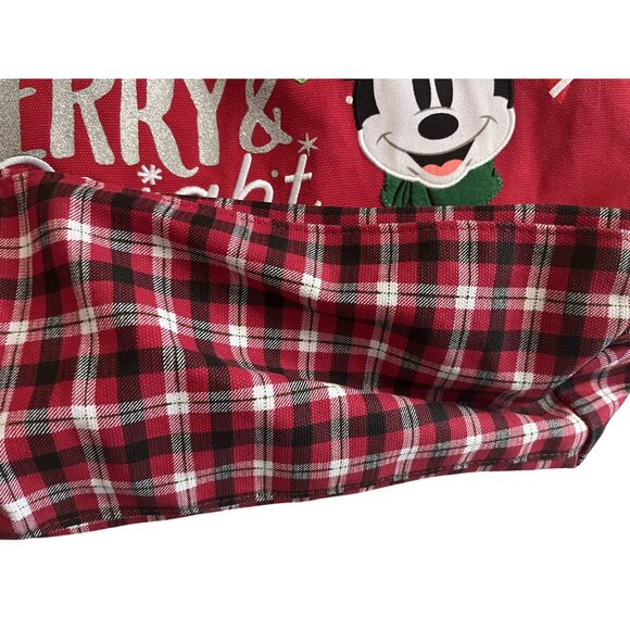 Disney Parks Walt Disney World Christmas Mickey Mouse Merry & Bright Red Tote - Picture 6 of 16